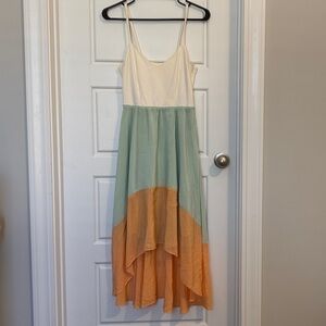 Hutch Cream and Orange High Low Dress